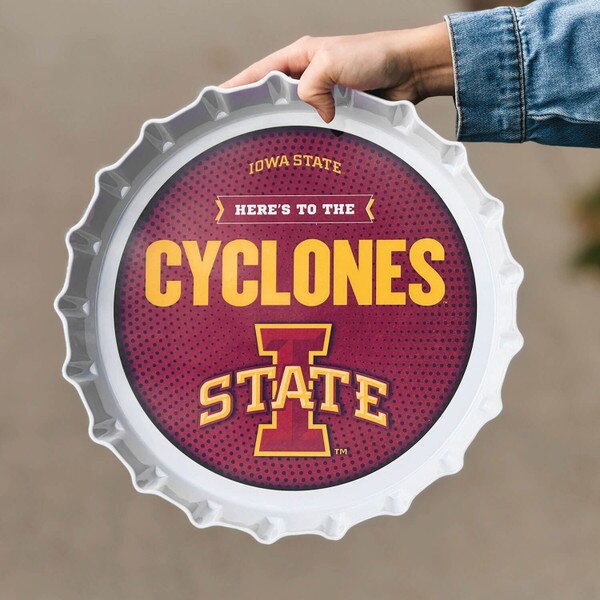 I-State Cyclones Cardinal Bottle Cap Serving Tray 13-inch Diameter